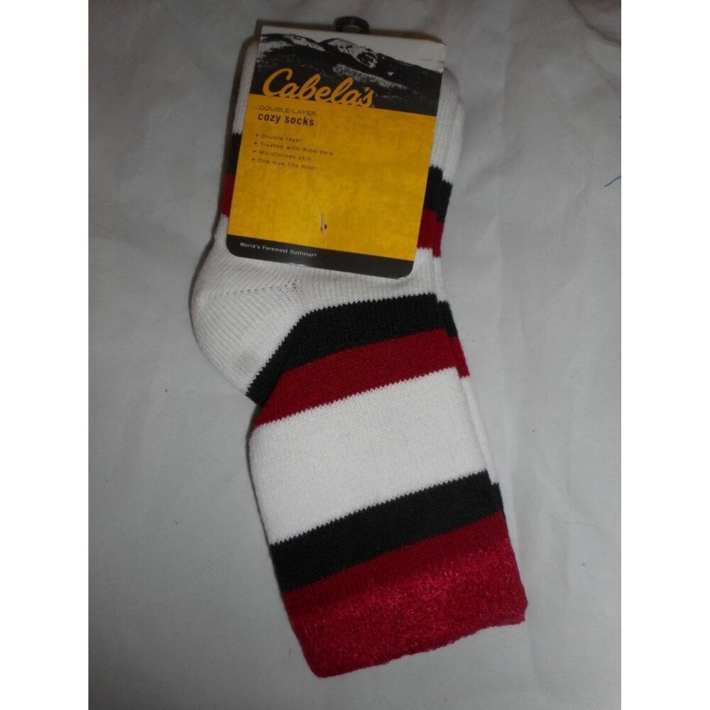 1 Pair Cabela Cozy Double Layer Aloe Infused Women Crew Comfy Soft Sock One size